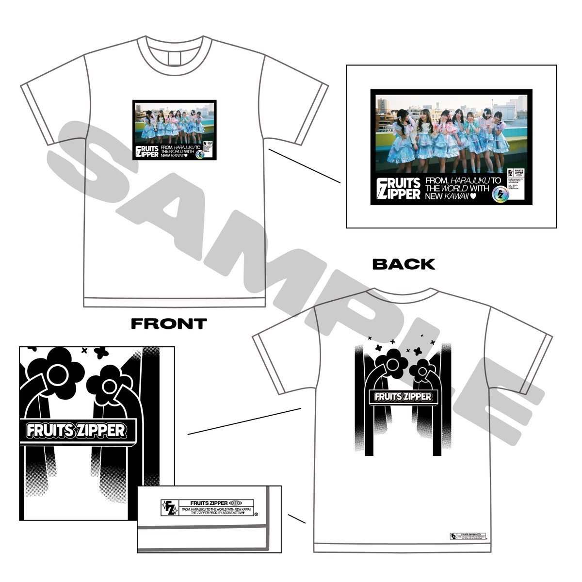 非売品 新品未着用 FRUITS ZIPPER全メンバーサイン入りTシャツ 非売品 新品未着用 FRUITS ZIPPER全メンバーサイン入りTシャツ