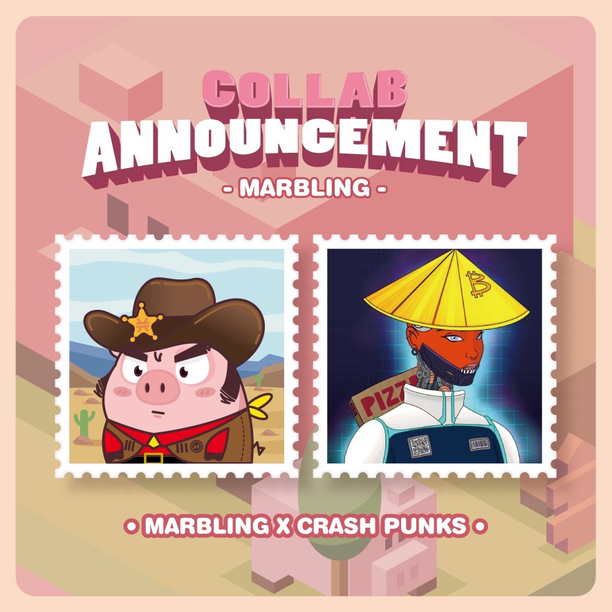 NFTKCV's tweet image. 🎊Celebrating Collaboration🎊
🐷Marbling 🤝 @Crashpunks🌐

🎉commemorative event announcement🎉

4️⃣0️⃣ Marbling WLGiveaway to commemorate the collaboration.🥳

Crashpunk's holders can get Marbling WL roles from #Giveaways in the Crashpunk's Discord server.

#NFTGiveaway @Stacks