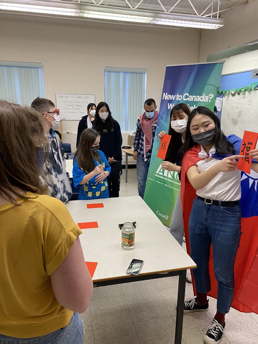 TKellyNL's tweet photo. @CCLoughlin It has been busy! We made lucky charm catapults for St. Patrick’s Day. I’m proud of the thought and creativity that went into our graffiti wall to show #WeStandWithUkraine @NLESDCA. Then visitors from @ANC_of_NL for #multiculturalmonth was a great way to end the week @CCLoughlin! https://t.co/U6SdzWOBlA