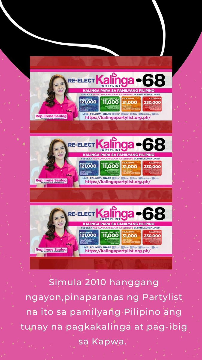 arian4w's tweet photo. Sigurado akong may ginawa, ginagawa at gagawin pa para sa bawat Pamilyang Pilipino! 💖

#68KalingaPartylist #alagangkalinga #pagkalingasubokna https://t.co/csbDoQ9YII