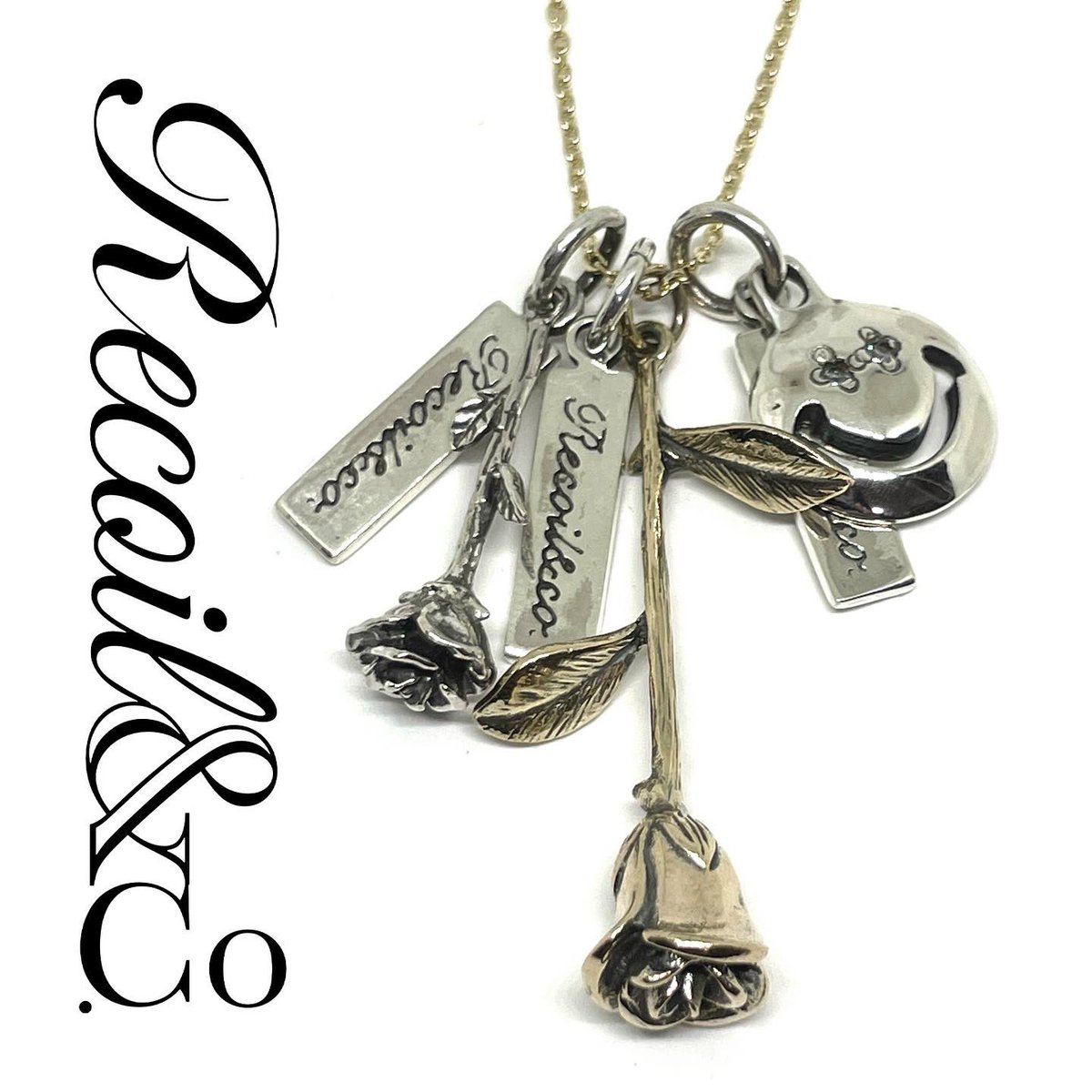 TRAPNEST_ONLINE's tweet photo. ▶︎▶︎▶︎ ジャラ着けで更に雰囲気が出る "Recoil"&amp;co. の『ローズペンダントシリーズ』。

一輪をさり気なく着用するのも良いですが、胸元を豪華にしたい時など気分に合わせて組み替えるのも楽しみですね☻

https://t.co/kDmEyxNapW https://t.co/FK4eUN1pvl