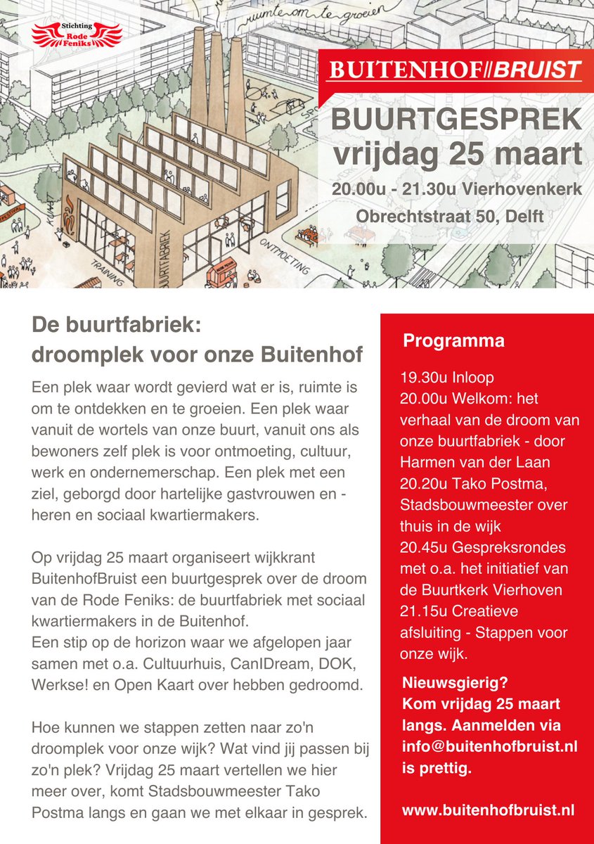 harmenvdlaan's tweet photo. Aanstaande vrijdag met @rodefeniks en #buitenhofbruist organiseren we een buurtgesprek over droomplek voor de Buitenhof. Met elkaar dromen over stappen voor deze mooie plek! Kom gerust langs! https://t.co/M7tjz35spP