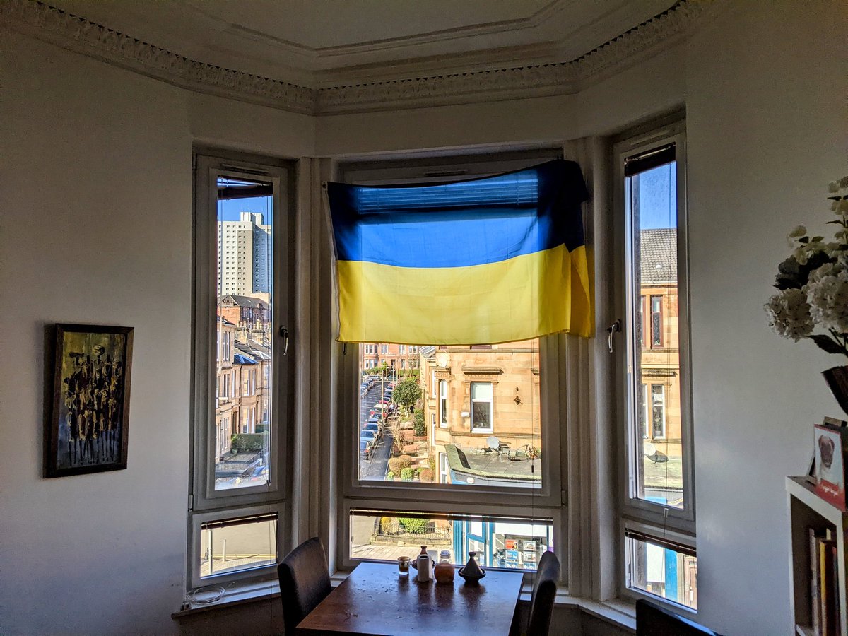 TroyT90's tweet photo. @IAPonomarenko Ukraine 🇺🇦 Standing in Solidarity 💪 Glasgow, Scotland via Ireland 🍀♥️ https://t.co/pZB20shFDp