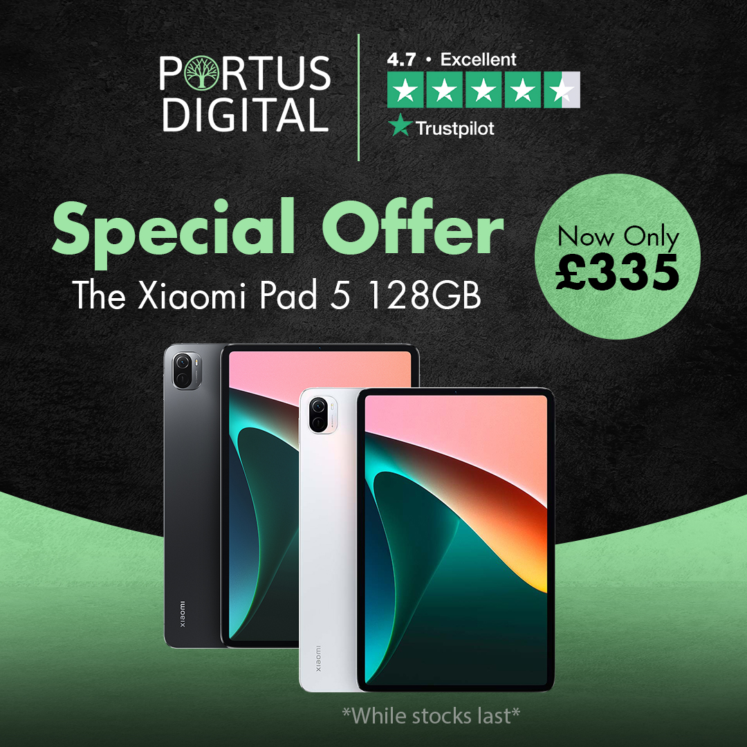 PortusDigital's tweet photo. The Xiaomi Pad 5 128GB - Available in Gray and White

NOW: £335

** LIMITED STOCK **

https://t.co/XADREdBZ22 https://t.co/v7zF01MolR