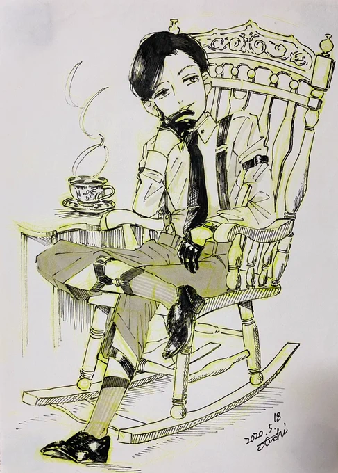 これは色を塗る時間がないけど、イラストを描きたかった時代のアナログ絵
コピー用紙にミリペンで描いてました_✍
#創作 
#イラスト 