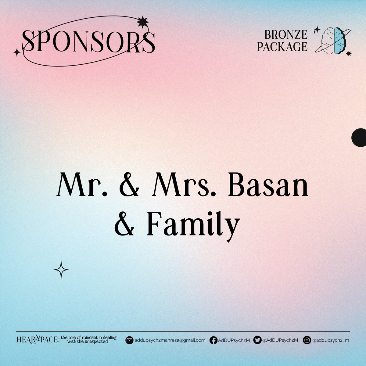 AdDUPsych2M's tweet photo. LET US WELCOME OUR SPONSORS💪

Do you know what is necessary for a long and exciting journey like this? That’s right, allies that support us and make this event a reality 🤝

Here are the names of our fantastic sponsors!

MDH Game Farm
Mr. and Mrs. Basan and Family https://t.co/TV7kSFPKxs