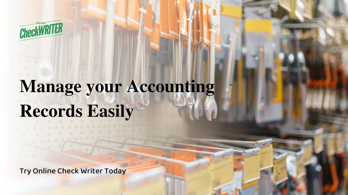 webcheckwriter's tweet photo. Keeping up-to-date bookkeeping records is a tricky yet crucial part of running a hardware store.
Use Online Check Writer to automate your Accounting &amp; Payment Process.

Try Now: https://t.co/pjX0a8gfs5

#OnlineCheckWriter #HardwareStore #Accounting https://t.co/c9vwC3fJiq