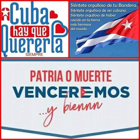 IsmaelCuba5's tweet photo. #CubanoConDerechoaAmarte🇨🇺🕊!
Buenos y Bendecidos Días Hmn@s #ValoresTeam #LauresYolivos #MiGentedeParranda #Fellowback #DiosesMíticos y Guerrer@s🇨🇺🇻🇪🇳🇮🇲🇽🌎Patria Grande y🗺🌐!!!
#ElCaminoEsLaPaz y la única vía en materializar sueños d Paz: "Patria es Humanidad" #MartíMaestro!!! https://t.co/OJqZHE2ZAF