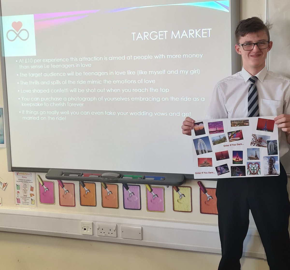 AHStourism's tweet photo. Year 11 Travel and tourism students completed a project designing and creating their own roller-coaster. All presentations were so creative and well thought through. The winner of the project was Faith Burrows and her roller-coaster entitled 'Submerged ' @AHSYork https://t.co/kaSr18KZn7