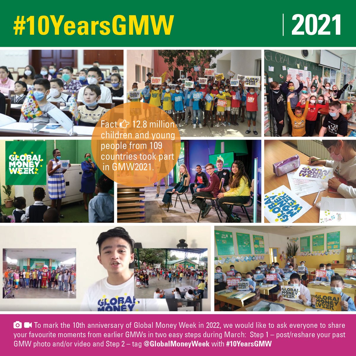 2 DAYS TO GO! Join #GMW2022 (21-27 March) to mark #10YearsGMW since <a href="/GlobalMoneyWeek/">Global Money Week</a> started in 2012. Let’s raise awareness about #financialeducation #financiallietarcy for #children #youth to help everyone become better money managers. Read more: globalmoneyweek.org 
🌍🌎🌏