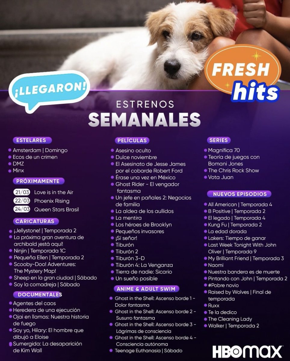 Cine_Cage's tweet photo. #PorSiNoLoViste Te compartimos los estrenos semanales que @HBOMaxLA tiene para ti ¿Cuál ya quieres ver? 🤩 https://t.co/XRpZOnIdaF