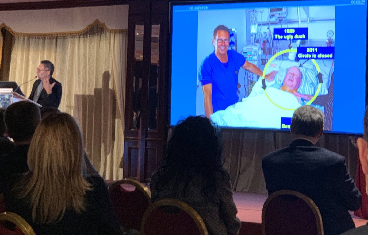 skat_ct's tweet photo. Touching speech of Dr. Andersen in #SHIBO22. Is there  a better achievement in life than successfully treating your own father with your invention? @saia_francesco @GreggWStone @SimoneBiscaglia @giuliamasiero3 @elinico5 @ritapavasini87 #TAVI #TAVR https://t.co/x8kX3rgk8E