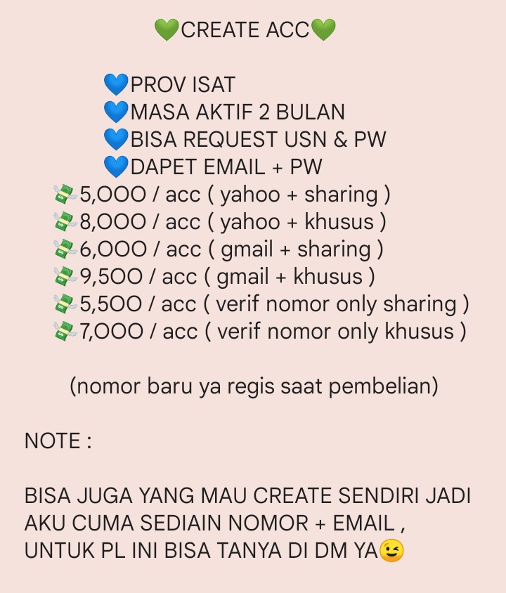 hourlyezzi's tweet photo. ✨OPEN CREATE ACC✨

fast respon bisa wa ato tele ya,jika dm tolong mt after dm~

payment:dana ovo spay gopay qris
#zonaba #zonauang #zonajajan #zonauangᅠᅠᅠ https://t.co/WeZ6OyF46Y