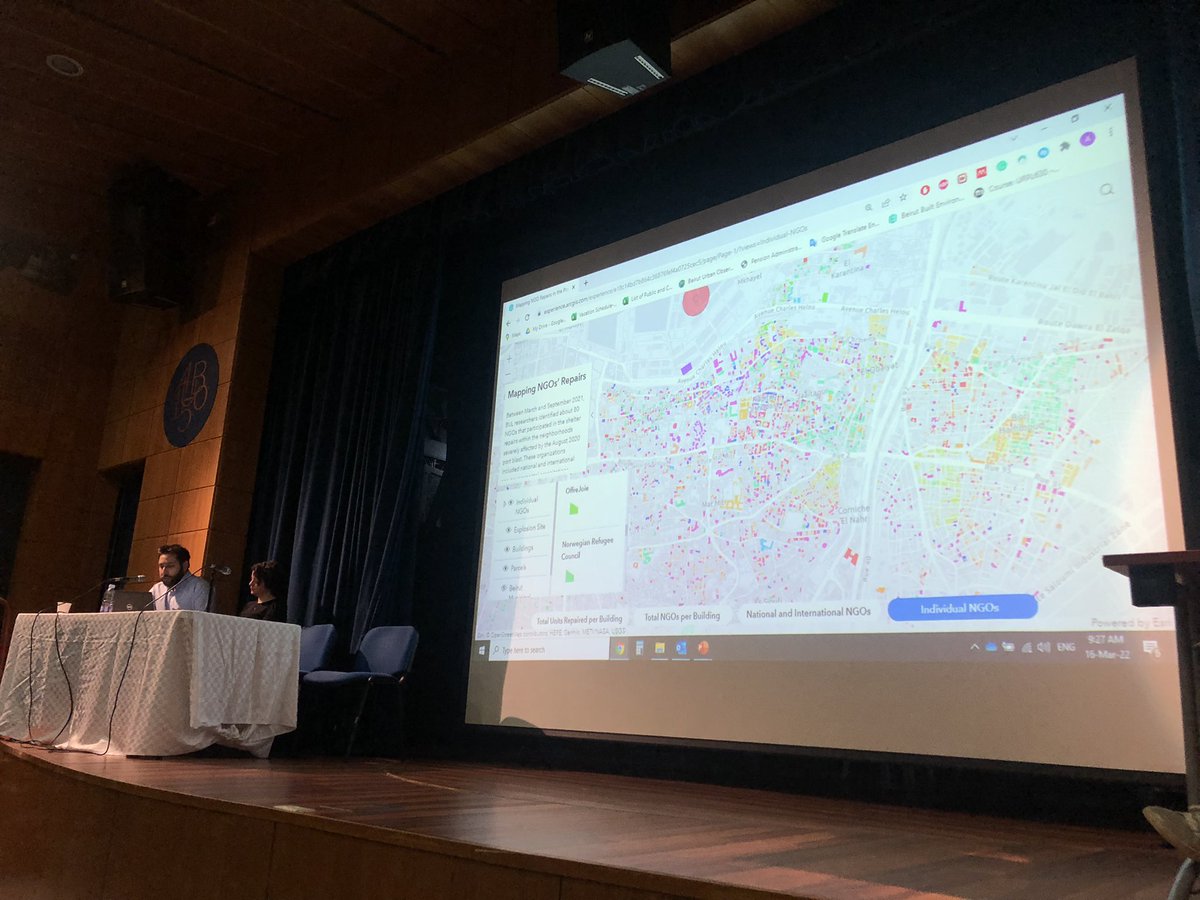 mona_harb_'s tweet photo. The awesome researchers &amp; designers @BeirutUrbanLab presenting knowledge platforms at City Debates 2022 🤩😍 

If you missed it, Panel 2's video is available on AUB YouTube channel. https://t.co/iK1CmbTbdk