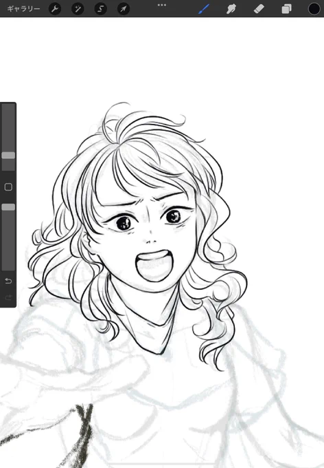 ウェーブの髪を描くの嫌だったけど、今はめちゃ楽しいです! 