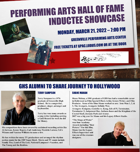 GPSJackets's tweet photo. Join us Monday, March 21 at 7 pm for the Performing Arts Hall of Fame Inductee Showcase held at Greenville Performing Arts Center. Tickets are free at https://t.co/vsRymG2qgr or at the door. https://t.co/sFiabEE6eY