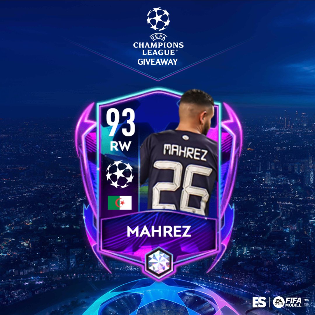 🌟 EXCLUSIVE UCL MAHREZ GIVEAWAY! To enter: ✅ Follow @enezsarioglu and @EAFIFAMOBILE 🔁 Retweet this tweet ✍️ Reply your current OVR • Thanks @EAFIFAMOBILE for sponsoring. • Winner will be chosen at Tuesday reset! #FIFAMobile