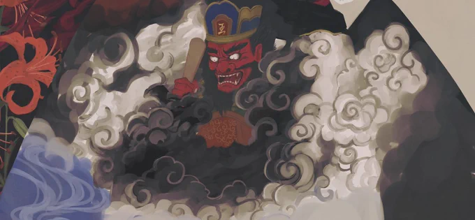 #今まで一番時間かけた絵を見せて

帯に閻魔大王を入れるか否かで試行錯誤した結果、だいぶ時間食いました。 