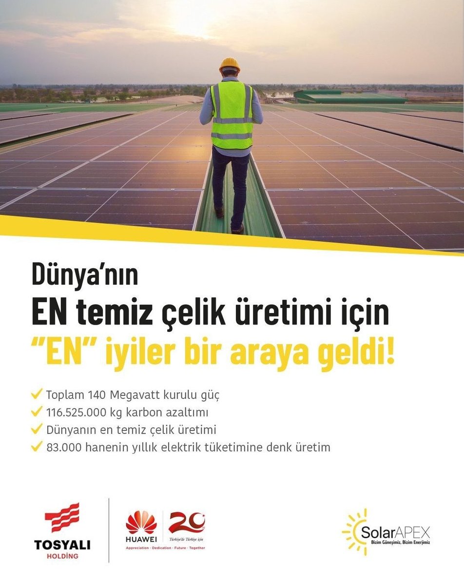 huseyinokandan's tweet photo. #SolarAPEX 🤝 #TosyalıHolding ⚡140 MW 👏 https://t.co/Mp3qcOcO9Z