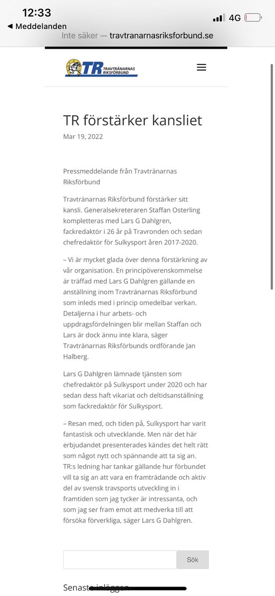 Travtränarnas riksförbund förstärker 💪. Känns bra när både TR o ASVT blev lämnade utanför valberedningens förslag till ST’s nya styrelse 👎. TR o ASVT medlemmar är verkligen dom som sitter fast i investeringar ( gårdar o anställda m.m för ATG o ST fortsatta tävlingar .. RT gärna