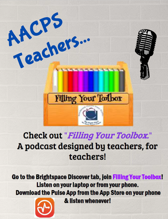 LauraHeinaacps's tweet photo. @AACPSRightStart just dropped a new episode of the podcast: Filling Your Toolbox! Hear about AACPS College Partnerships, Cohorts,&amp;Tuition Reimbursement.  Click to listen: https://t.co/I1bEdO8eDP 
#AACPSAwesome #AACPSFilllingYourToolbox #CheckUsOutOnBrightspace https://t.co/FwTeapVaxV