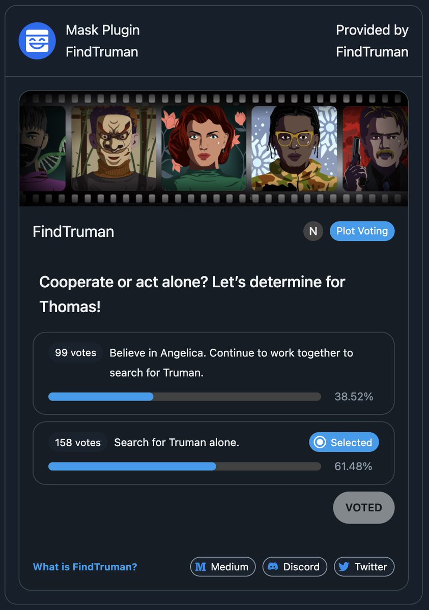 FindTruman's tweet photo. #FT_Alpha_Test
Voting Result:
https://t.co/axIuC5Yd82 https://t.co/ZjEKjnd01I
