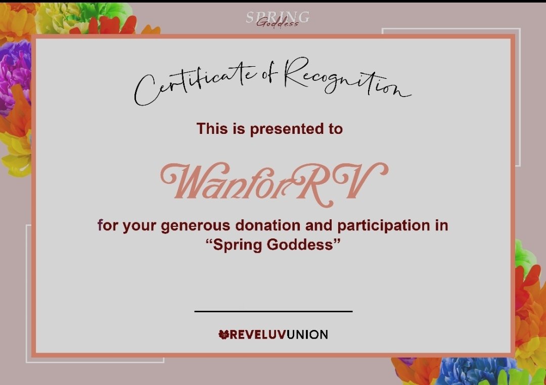 wannforRV's tweet photo. Not that much but hopefully still can help to boost @RVsmtown💗💛💙💚💜

Thank you @reveluvunion
#RVU_SpringGoddess  https://t.co/sDh97sRyAB https://t.co/G7VaCTrMyN
