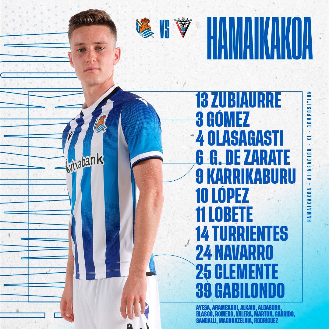 Sociedad Fútbol on Twitter: "📋 ¡La 𝗔𝗟𝗜𝗡𝗘𝗔𝗖𝗜𝗢́𝗡 del Sanse 🆚 @CDMirandes! #RealSociedadBMirandés | #Zubieta | #AurreraReala https://t.co/ElBgZiaEFP" / Twitter