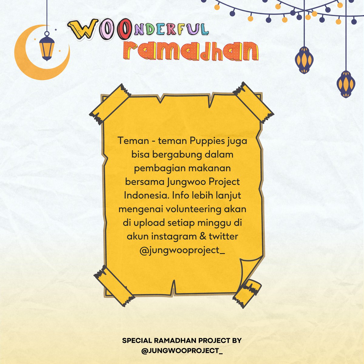 jungwooproject_'s tweet photo. ✧ 𝐖𝐎𝐎𝐧𝐝𝐞𝐫𝐟𝐮𝐥 𝐑𝐚𝐦𝐚𝐝𝐡𝐚𝐧 ✧

For further details information : 
🔗https://t.co/rx6Jolhkpa

Let's donation with us and make your Ramadhan more WOOnderful💐

𝙎𝙥𝙚𝙘𝙞𝙖𝙡 𝙍𝙖𝙢𝙖𝙙𝙝𝙖𝙣 𝙋𝙧𝙤𝙟𝙚𝙘𝙩 by @jungwooproject_

#WOOnderfulRamadhan #JUNGWOO #정우 https://t.co/pHJeuZdn0z