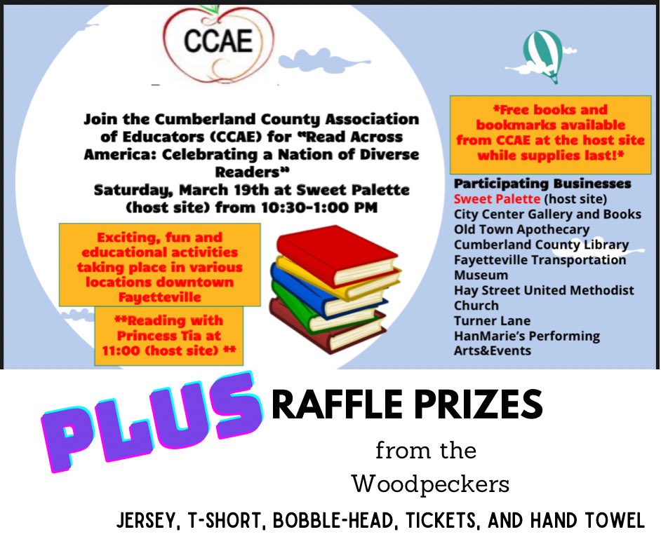 Come on out and read with us. The early birds get a FREE book - Enjoy ⁦<a href="/DowntownFay/">DowntownFayetteville</a>⁩ visit the participating businesses and enter your name in a drawing for some great raffle prizes. #readacrossamerica