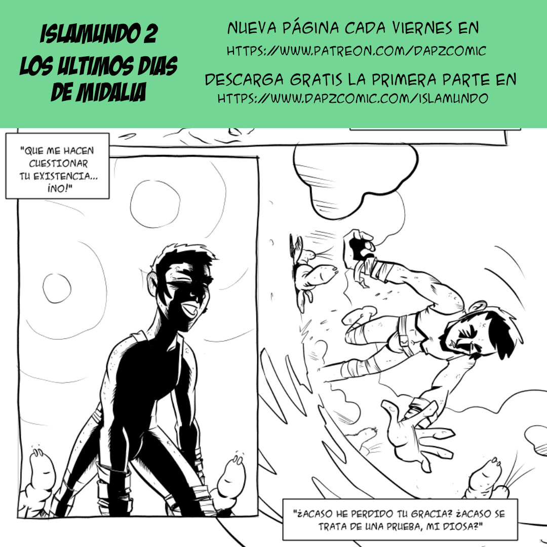 Islamundo's tweet image. Islamundo 2 sigue adelante, igual que este midalio bajo el inclemente sol del desierto ¿sobrevivirá? Descúbrelo en patreon.com/dapzcomic