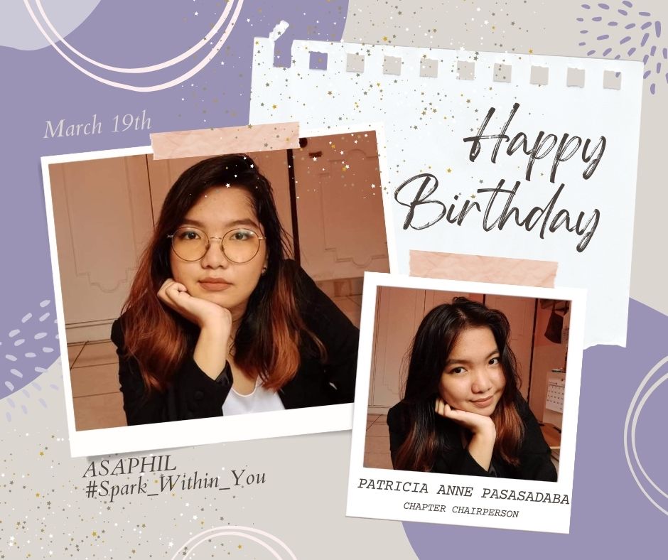asaphil_tipmnl's tweet photo. Greetings from your ASAPHIL TIP-Manila Family 🎉

Before this day ends, we would like to greet our Chapter Chairperson, Patricia Pasasadaba, a Happiest Birthday. 🎂Wishing you a good health and happiness! Always
keep the fire burning inside of you! 🔥

#Spark_Within_You https://t.co/olOy36ulrv