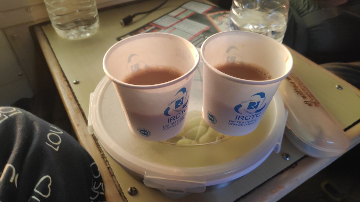 Nikhilraina7's tweet photo. @IRCTCofficial Hi, again while traveling to jammu when I asked for tea. I got it for ₹10/cup and that also half a cup which taste like sugar water. Don't know when this will get fixed, website says it's for ₹5 but when asked they say it's ₹10. God knows who is right. https://t.co/6FUjvbigSI