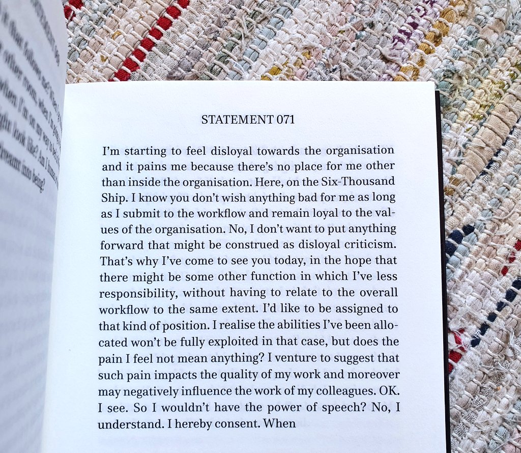 asyndetic's tweet photo. "Nothing comes naturally to me here, everything feels like such a big ask, & every face is a void. But perhaps it's always been that way for me, even before I came on board. I can't remember" — #TheEmployees, #OlgaRavn https://t.co/JSeReUokjP