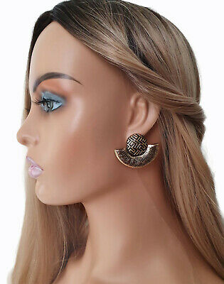 Lv2accessorize's tweet photo. Gorgeous 3cm big antique gold tone &amp; black fan design stud earrings https://t.co/N4Dn2hbU9b https://t.co/ACBK1jjqu5