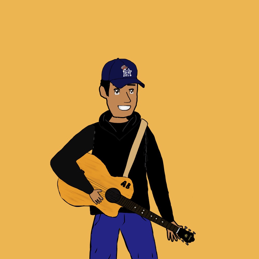NFTABagels's tweet photo. This is the main image for AB. Black sweatshirt, NY cap and AB acoustic guitar. This will be the most value NFT for AB. #NFTmalaysia #NFTCollection 

https://t.co/FD9ImoMyJ0 https://t.co/3FFm7GhBee