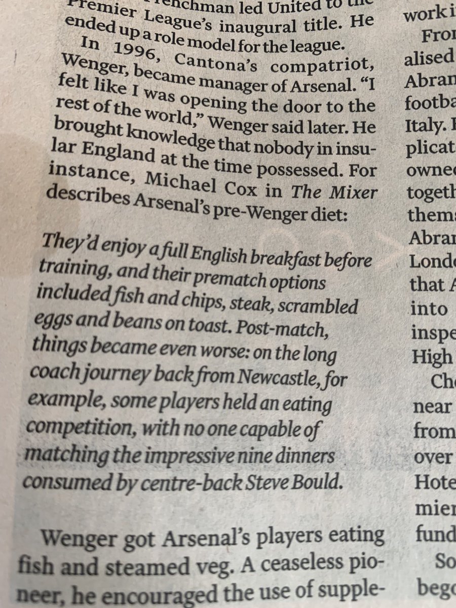 Fotballdiett i Premier Leauge før Arsene.