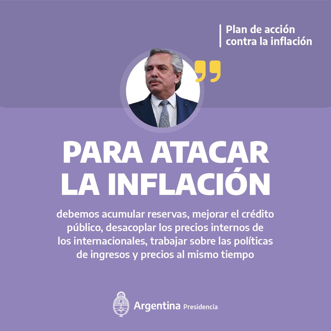gkatopodis's tweet photo. El Gobierno Nacional tiene como prioridad seguir trabajando para dar respuestas que protejan y solucionen la vida de las argentinas y los argentinos.   

Como dijo @alferdez: "Todas y todas debemos ser parte de la construcción de la salida”.  

#BajarLaInflación https://t.co/zDFiy0ui2m