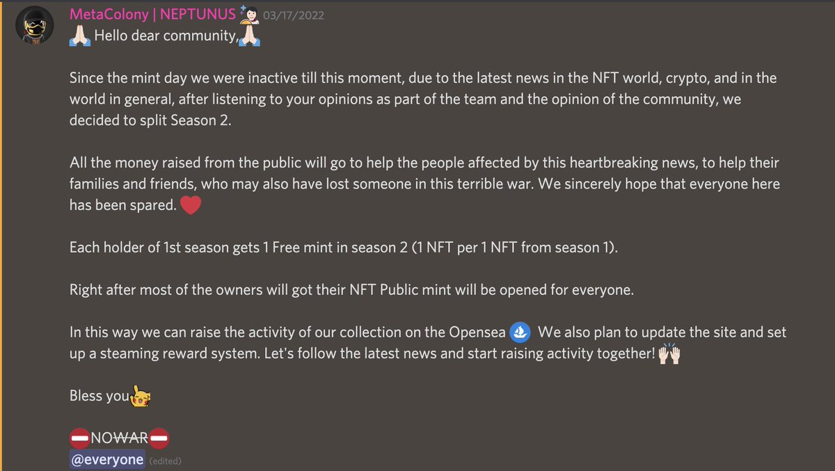 MetaColonyClub's tweet image. #NoWar