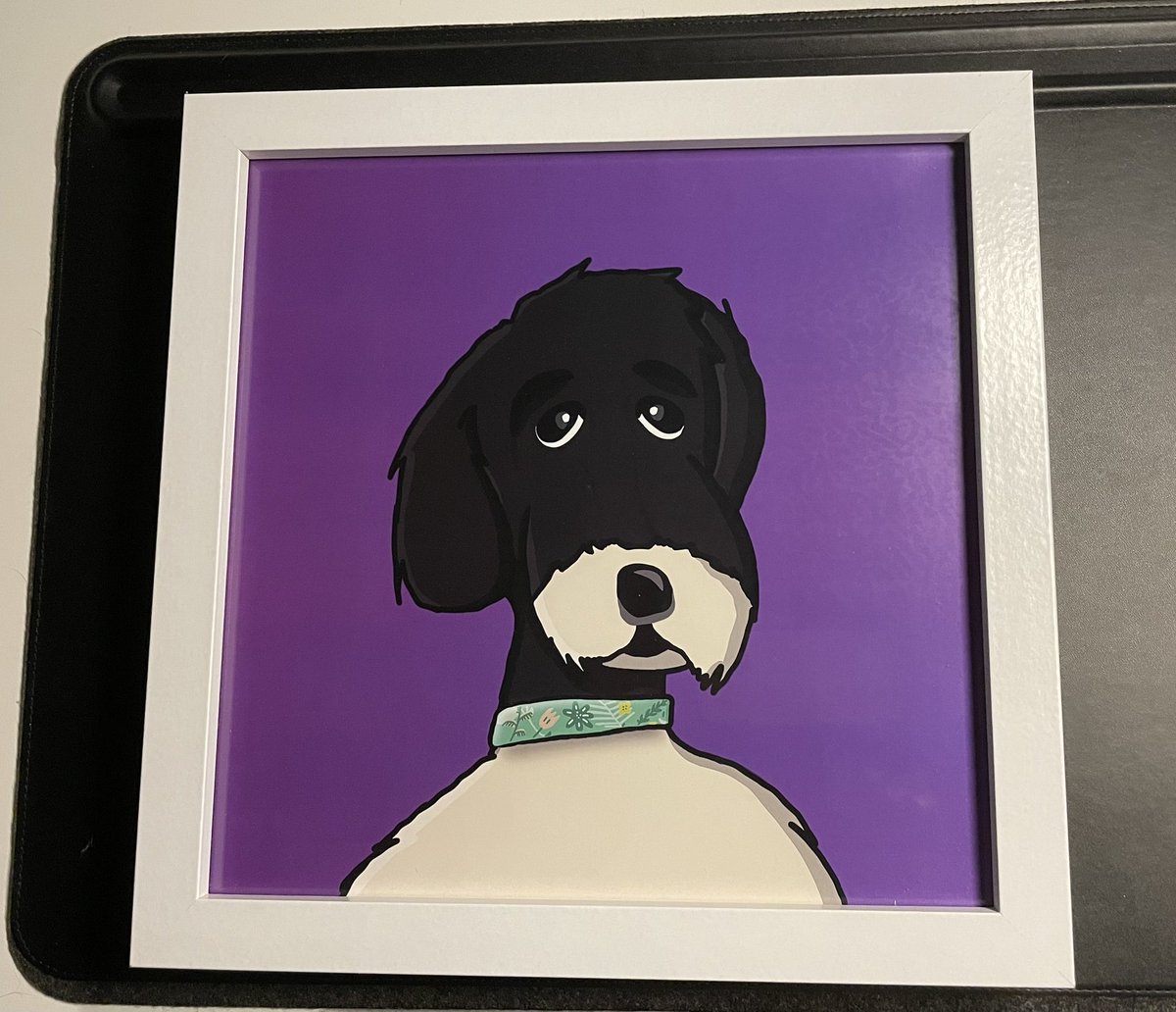 tee_bar32's tweet photo. Got my @Peppy_Pups Print delivered! It looks amazing! So happy with how it turned out! 
#NFTcommunity #NFTart #CanineEpilepsy #Charity #dogsoftwitter #NFTCollection #GenerativeArt https://t.co/rjUvaUO1ti