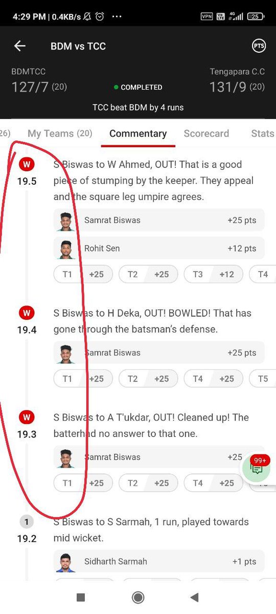 FCFT_11's tweet photo. Just Missed again... Last  Hatrik spoiled Mega on @Dream11 

Free teams only
https://t.co/AWuPMvJZIX
#BDMvsTCC #AssamT20 https://t.co/6q0CiB3eWa https://t.co/OOiIRzoeve