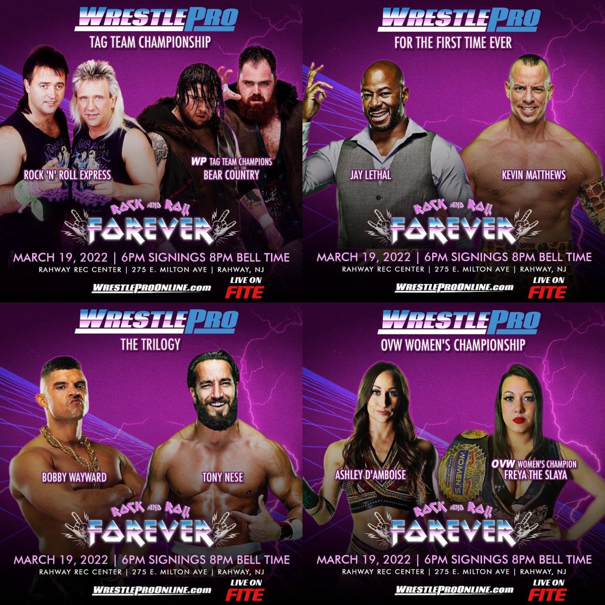Triller_TV's tweet photo. 🚨TONIGHT ON #FITE 🚨

👑👑WrestlePro Tag Team Championship
Bear Country (c) v Rock N Roll Express

Jay Lethal v KM 
Wayward v Tony Nese 3
Joey Janela v Barry Horowitz
Ashley D’Amboise v Freya the Slaya 

[ #RnRForever | Live | 8pm ET | https://t.co/LkVl8Ic0MP ] https://t.co/4Yo1Vt6tel