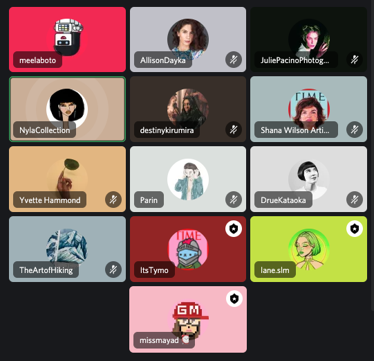 Within the <a href="/TIMEPieces/">TIMEPieces</a> Discord, <a href="/missmayad/">MissMayaD ᵍᵐ</a> &amp; <a href="/LytleLane/">Lane Lytle</a> hosted an incredible "Artists Talk" w/ <a href="/marianpedroza/">Mariana</a> <a href="/AllisonDayka/">Allison Dayka</a> <a href="/Julie_Pacino/">Julie Pacino</a> <a href="/NylaCollection/">Nyla Hayes ⏰️🎙🦕👑</a> <a href="/destinymkirumir/">Destiny Kirumira</a> <a href="/ShanaWilsonArt/">Shana Wilson</a> <a href="/Yvette__Hammond/">Yvette Hammond ⏰</a> <a href="/ParinHeidari/">PARIN</a> <a href="/DrueKataoka/">Drue Kataoka</a> <a href="/theartofhiking/">Claire Giordano</a> <a href="/IamOliveAllen/">Olive Allen</a>!
 
(9/15)