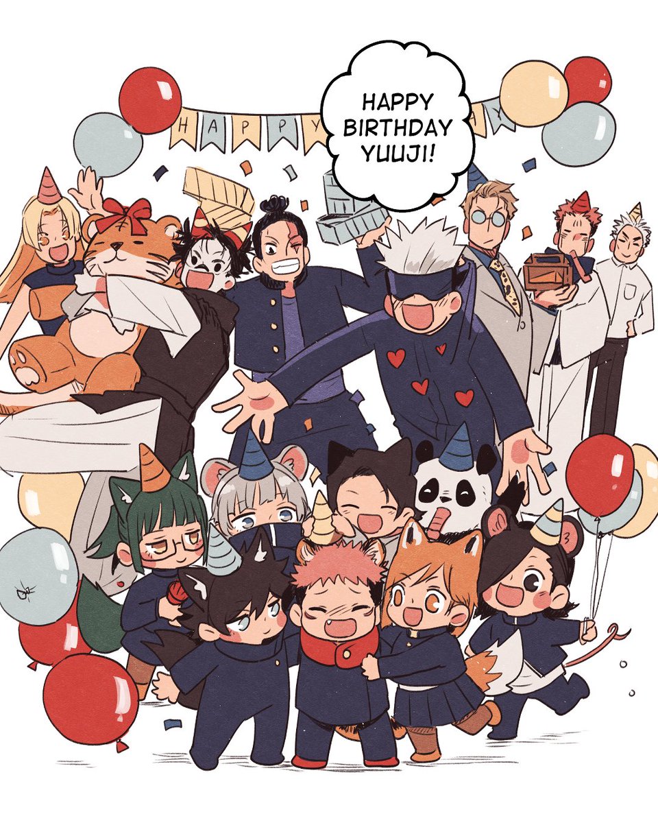 #jjk Tiger Cub AU: 20/3 - Happy Birthday Yuuji!! 🎂🎉 