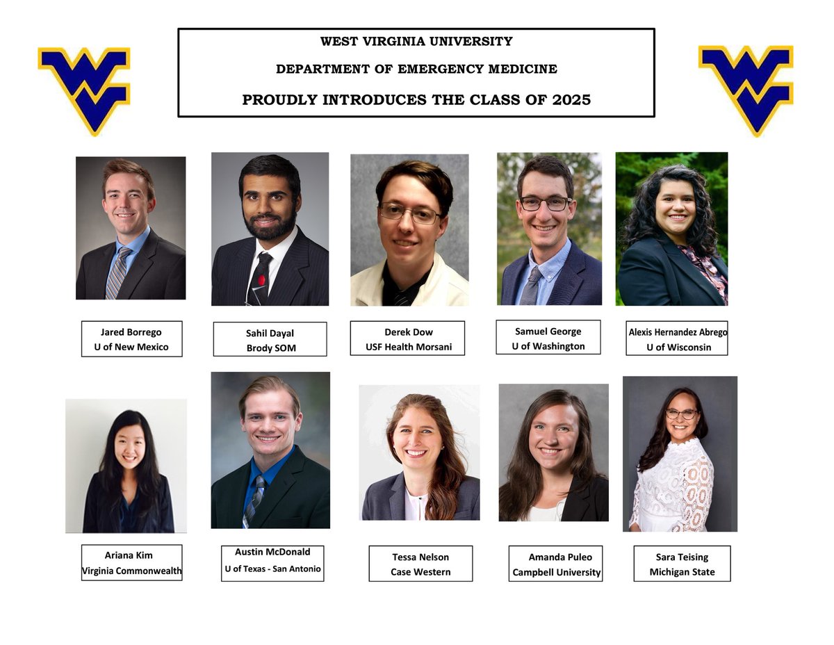 Congrats to all who matched yesterday! We are excited to meet the <a href="/WVUEmergencyMed/">WVU Emergency Medicine</a> class of 2025, welcome to the WVU EM family! @WVUMedicine <a href="/WVUMedSchool/">WVU School of Medicine</a>