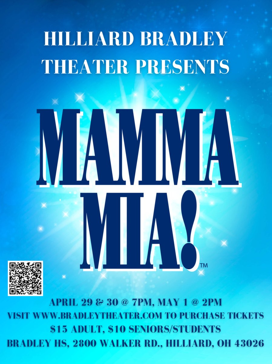 BradleyTheater's tweet photo. Hilliard Bradley Theater Presents: MAMMA MIA! Be sure to save the date! - https://t.co/UqF0eoPnqr https://t.co/8Fs03JmVP1