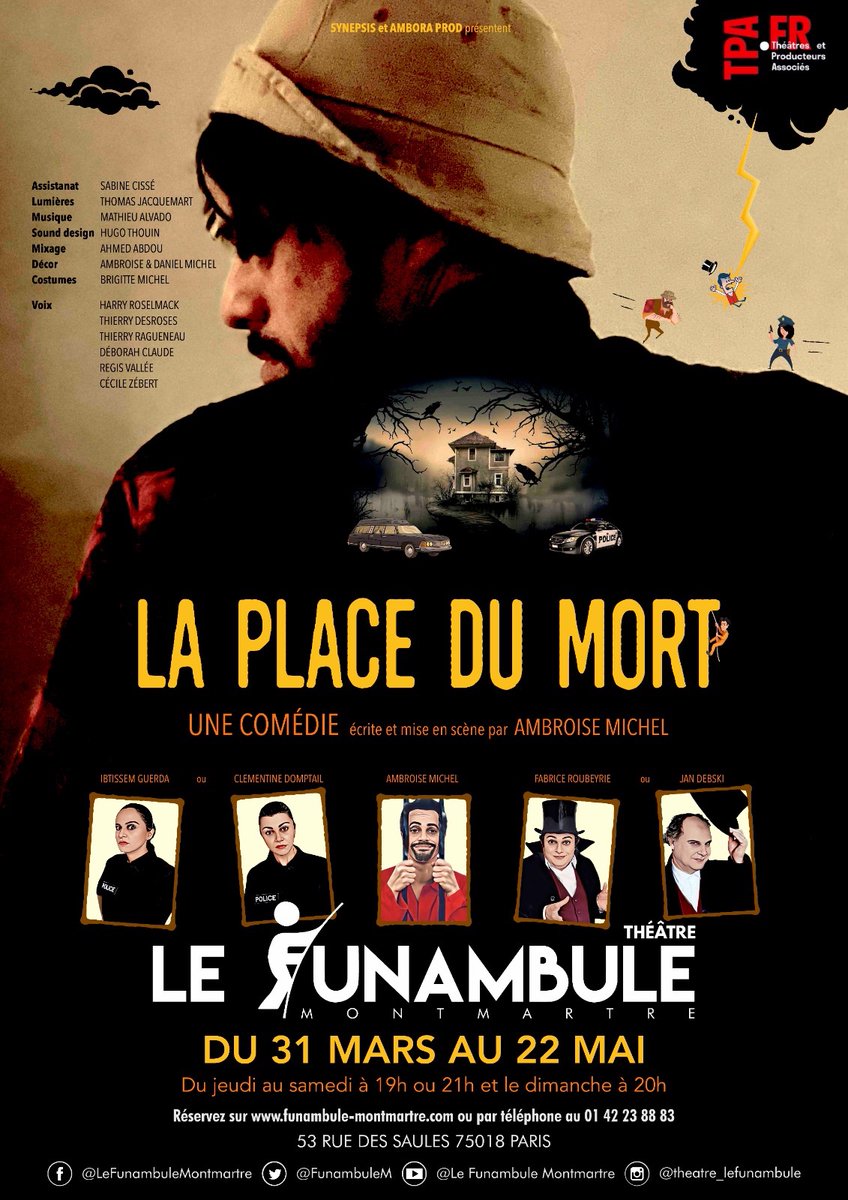 Hello !! 
Venez me voir au théâtre Le Funambule dans ma comédie LA PLACE DU MORT à partir du 31 MARS 😉
Résa sur Billetreduc, Ticketac, SortiràParis…

#laplacedumort #comedie #theatre #montmartre