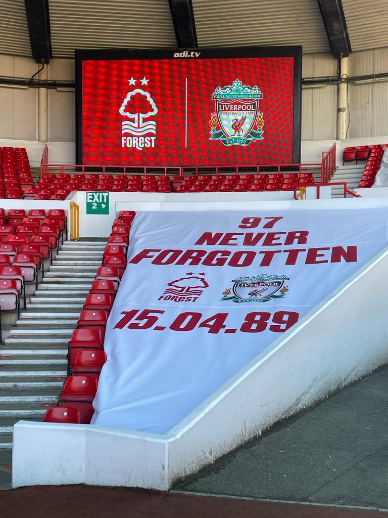 NEVER FORGOTTEN 97 seats will be left vacant at tomorrow's match in honour of those who lost their lives at our FA Cup semi final in 1989 We look forward to welcoming Liverpool FC to The City Ground 🤝 🌳🔴 #NFFC