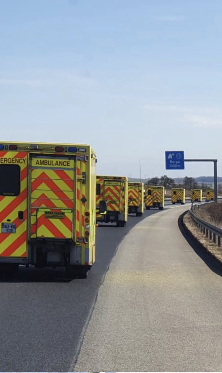 Medical Help Ukraine (@medical_ukraine) on Twitter photo It’s all blue skies and yellow ambulances as 9 fully medically stocked ambulances near the Ukrainian border 🇺🇦
Thank you to <a href="/LifelineIreland/">Lifeline Ambulance</a> <a href="/AmbulanceNAS/">National Ambulance Service 🇮🇪🚑</a> <a href="/HSELive/">HSE Ireland</a> <a href="/paulreiddublin/">Paul Reid</a> It’s all blue skies and yellow ambulances as 9 fully medically stocked ambulances near the Ukrainian border 🇺🇦
Thank you to <a href="/LifelineIreland/">Lifeline Ambulance</a> <a href="/AmbulanceNAS/">National Ambulance Service 🇮🇪🚑</a> <a href="/HSELive/">HSE Ireland</a> <a href="/paulreiddublin/">Paul Reid</a>