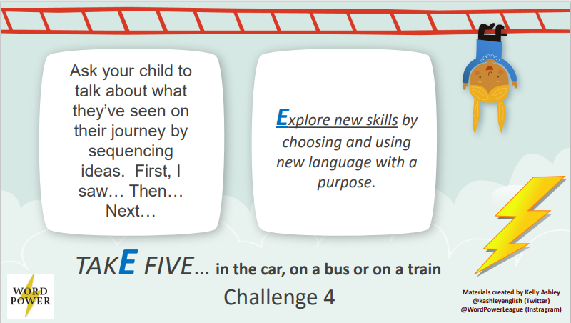 kashleyenglish's tweet photo. The #WordPower #TakeFive challenges offer practical ideas for families to 'take five' minutes to focus on communication at home - time specifically focused on enriching the quality of conversations and interactions between children and adults. #PowerofTalk https://t.co/quKjSFNEXB https://t.co/gU1l34eaPZ